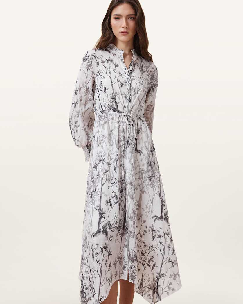 Skylar Long Sleeve Maxi Dress RISE ECRU WHITE | ALLSAINTS